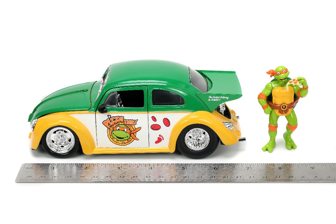 Jada 1/24 "Hollywood Rides" TMNT 1959 VW Beetle w/ Michelangelo – image 16