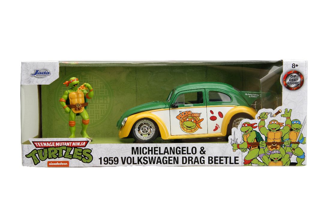 Jada 1/24 "Hollywood Rides" TMNT 1959 VW Beetle w/ Michelangelo – image 20