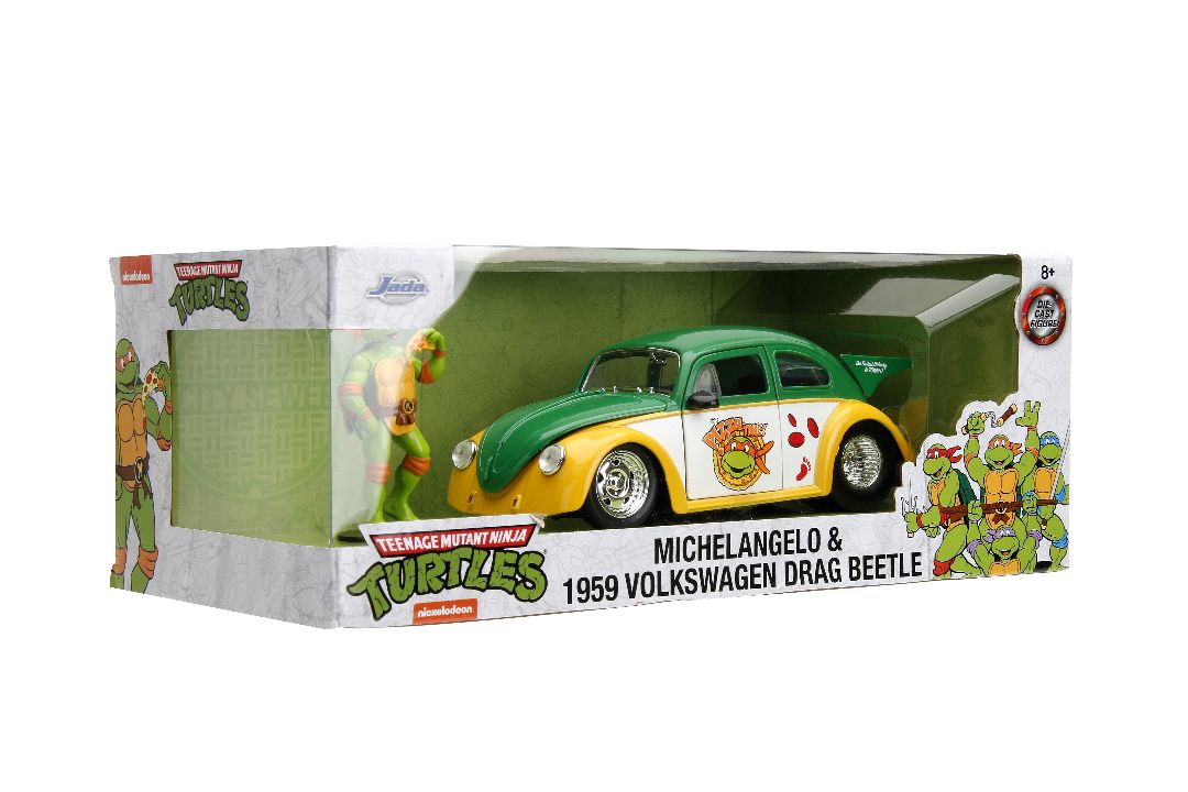Jada 1/24 "Hollywood Rides" TMNT 1959 VW Beetle w/ Michelangelo – image 18