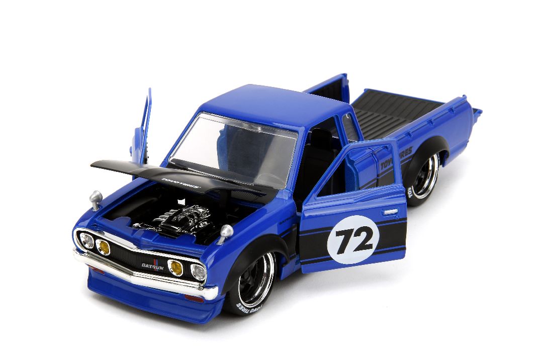 Jada 1/24 "Just Trucks" w/Rack 1972 Datsun 620 Pickup-Glossy Blu – image 11