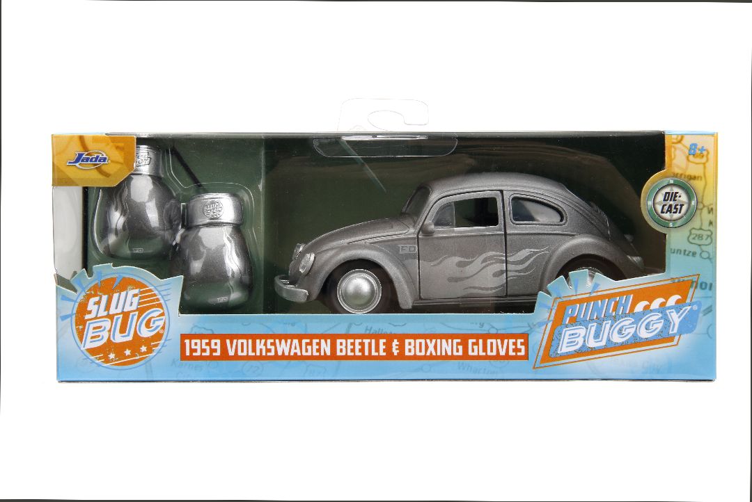 Jada 1/32 "PUNCH BUGGY" 1959 VW Beetle W/Boxing Gloves - Gray – image 15