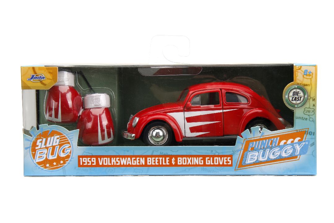Jada 1/32 "PUNCH BUGGY" 1959 VW Beetle W/Boxing Gloves - Red – image 15