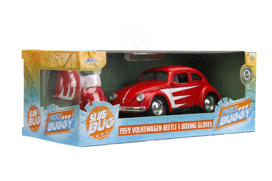 Jada 1/32 "PUNCH BUGGY" 1959 VW Beetle W/Boxing Gloves - Red – image 16