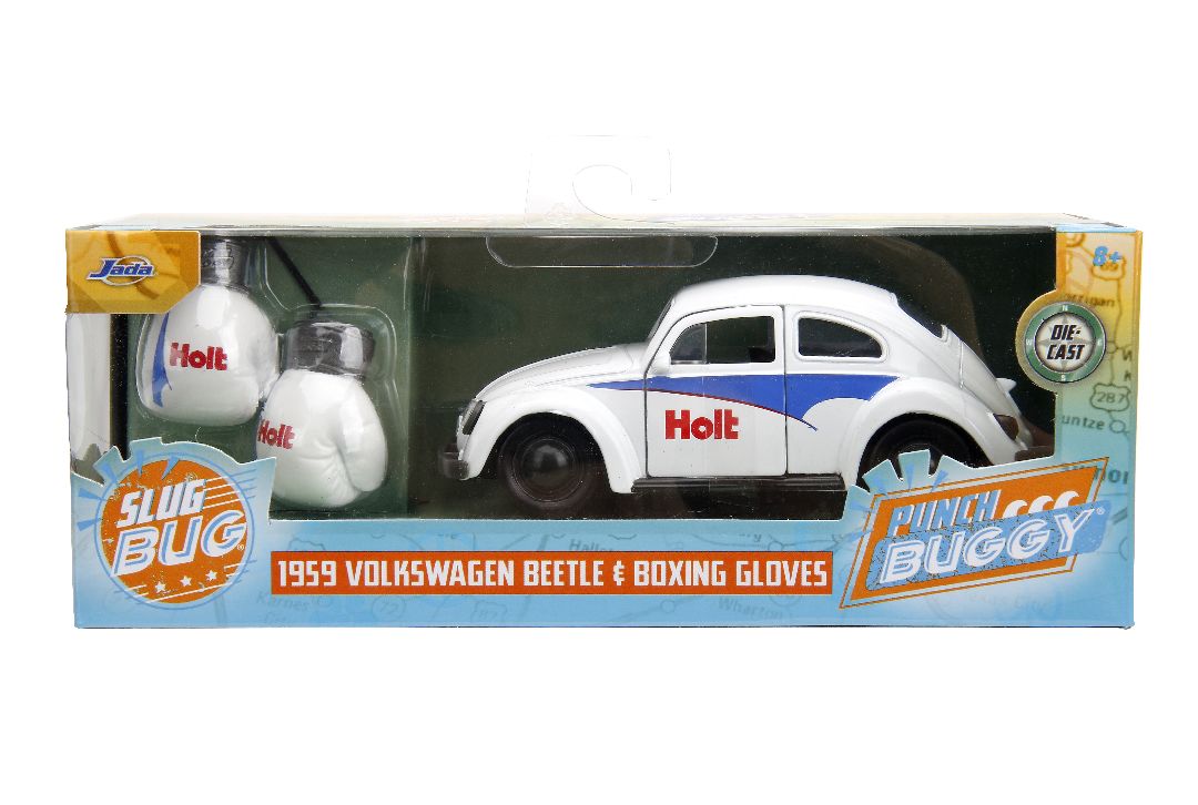 Jada 1/32 "PUNCH BUGGY" 1959 VW Beetle W/Boxing Gloves - White – image 15
