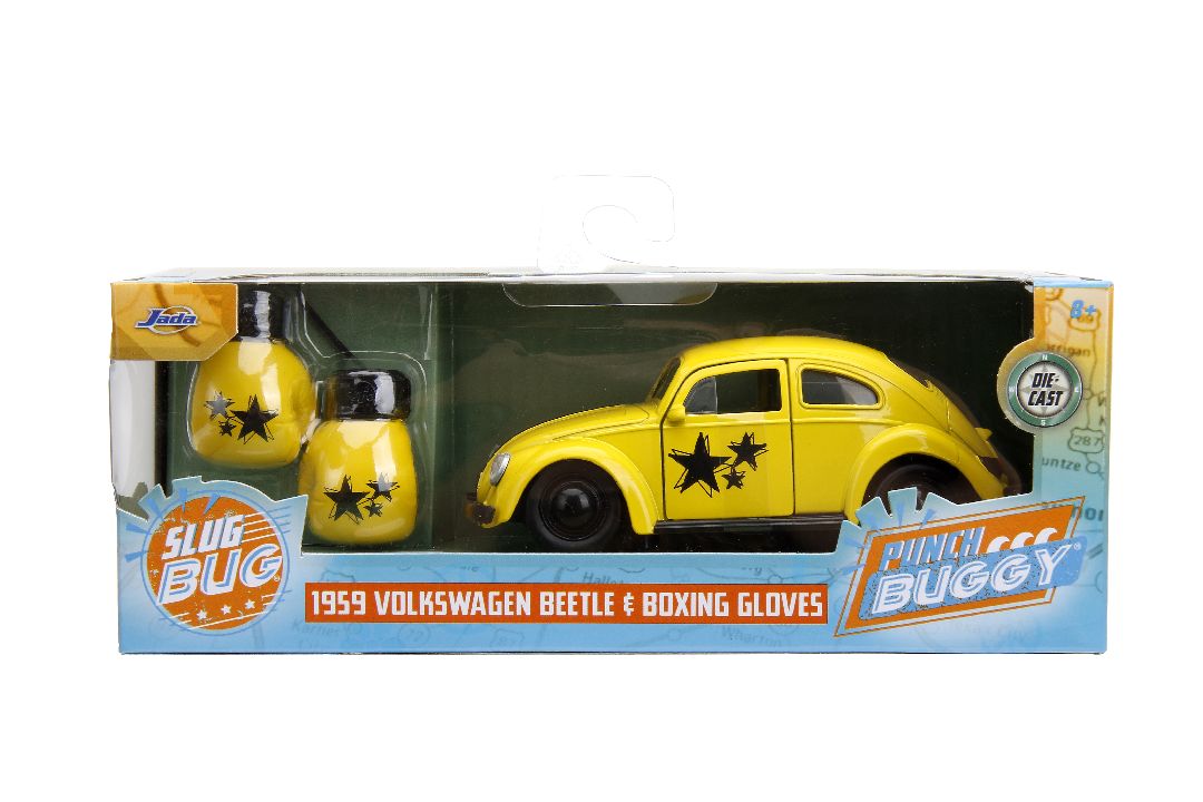 Jada 1/32 "PUNCH BUGGY" 1959 VW Beetle W/Boxing Gloves - Yellow – image 15