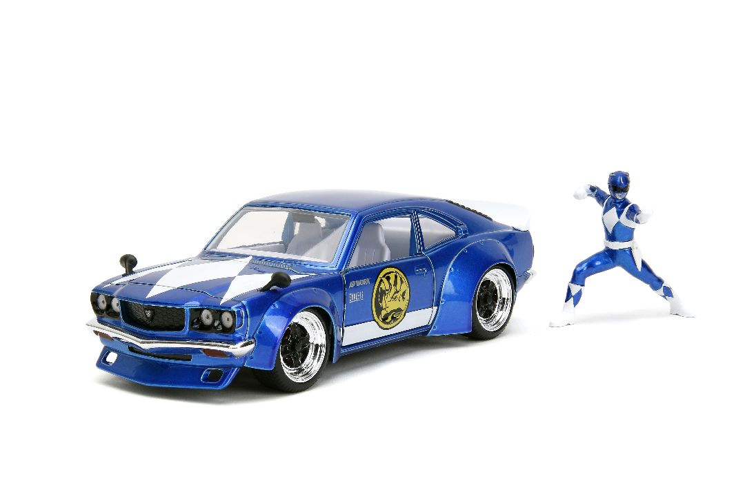 Jada 1/24 "Hollywood Rides" 1974 Mazda RX-3 with Blue Ranger – image 2