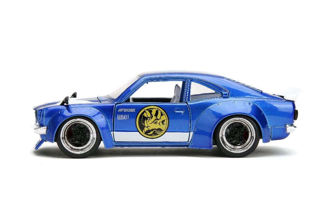 Jada 1/24 "Hollywood Rides" 1974 Mazda RX-3 with Blue Ranger – image 6