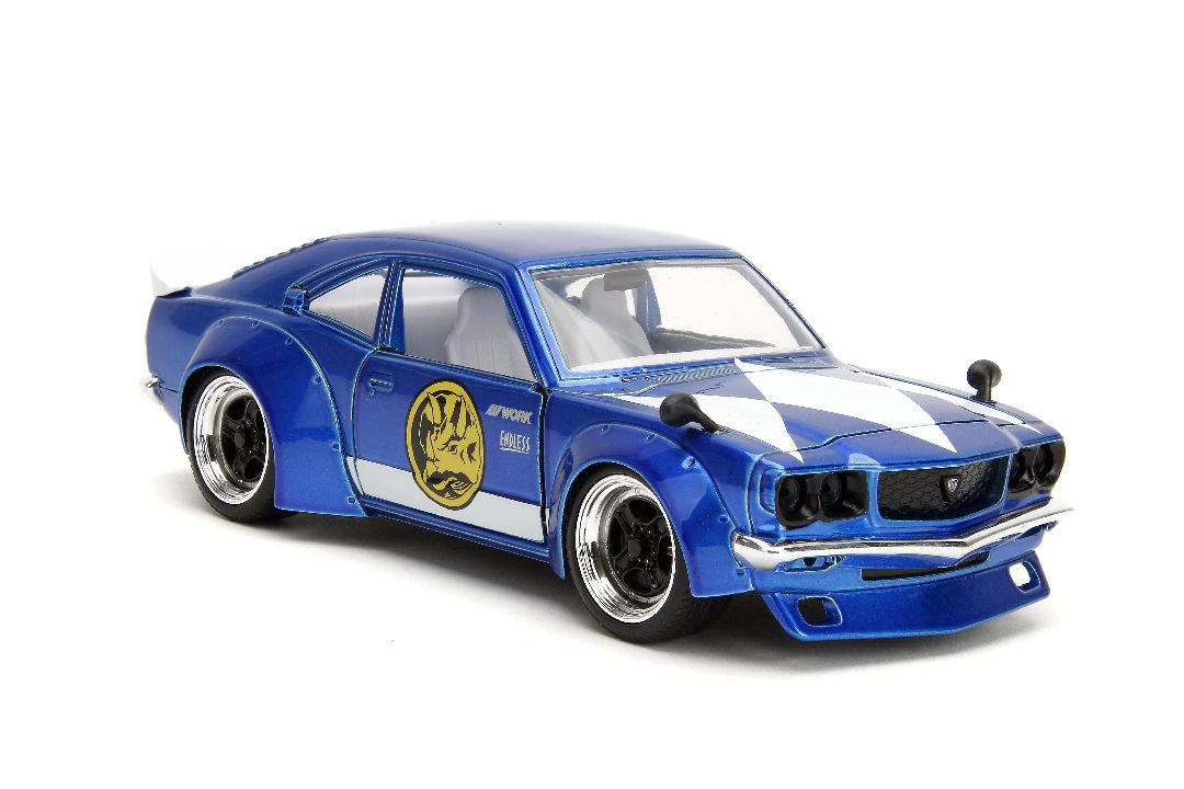 Jada 1/24 "Hollywood Rides" 1974 Mazda RX-3 with Blue Ranger – image 11