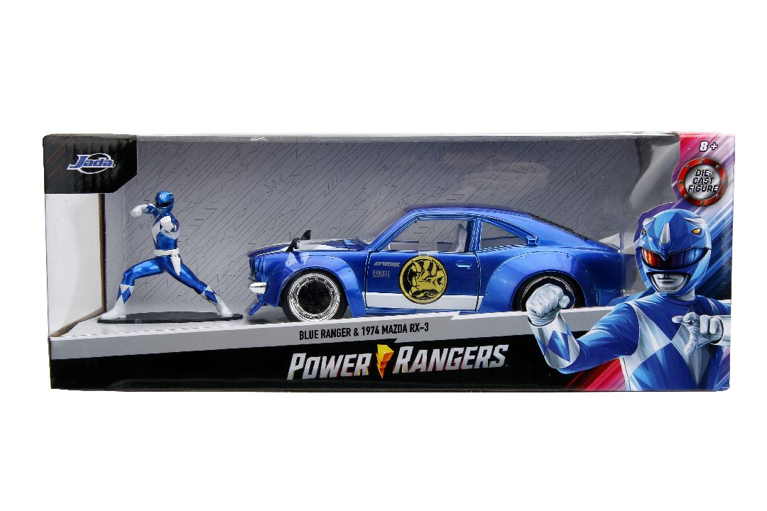 Jada 1/24 "Hollywood Rides" 1974 Mazda RX-3 with Blue Ranger – image 17