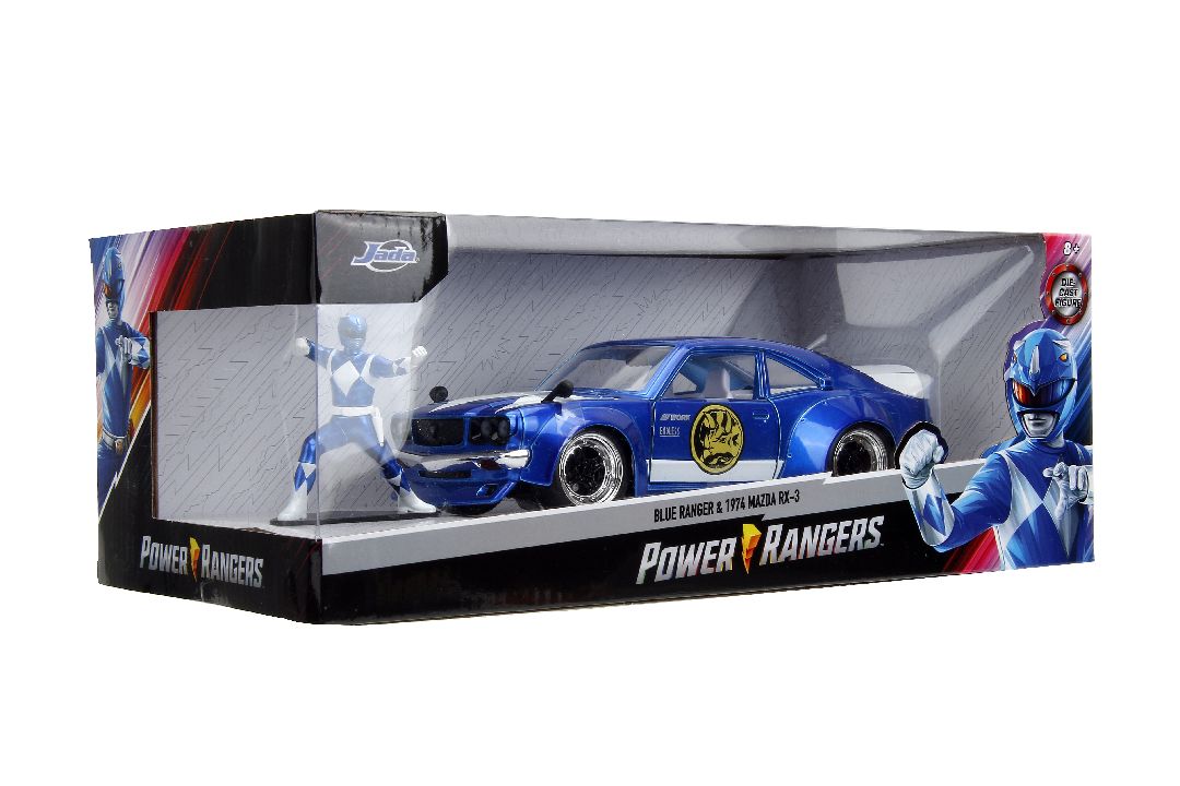 Jada 1/24 "Hollywood Rides" 1974 Mazda RX-3 with Blue Ranger – image 18
