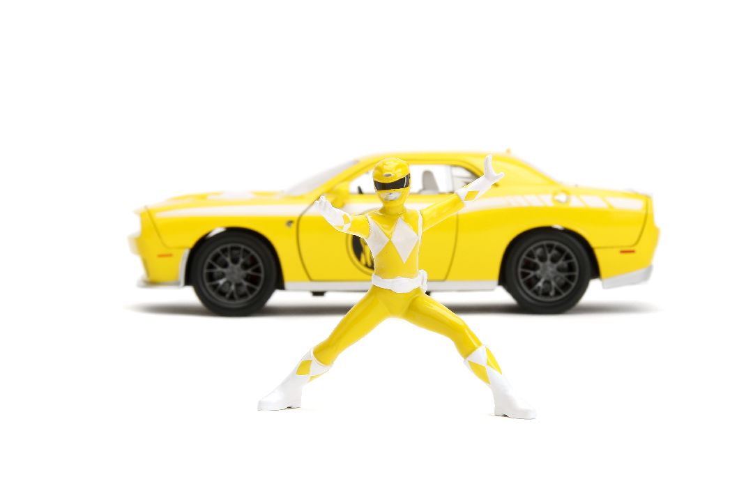 Jada 1/24 "Hollywood Rides" 2015 Challenger Hellcat YellowRanger – image 3