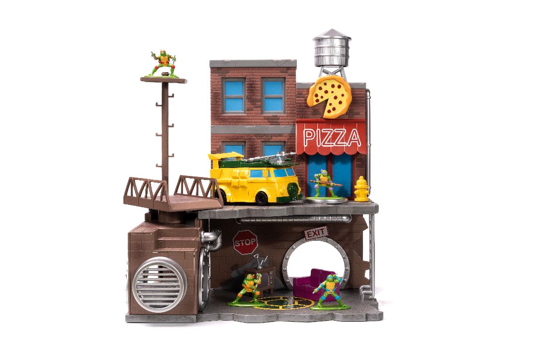 Jada Nano Scene TMNT Turtle Lair with 4 Figures – image 4