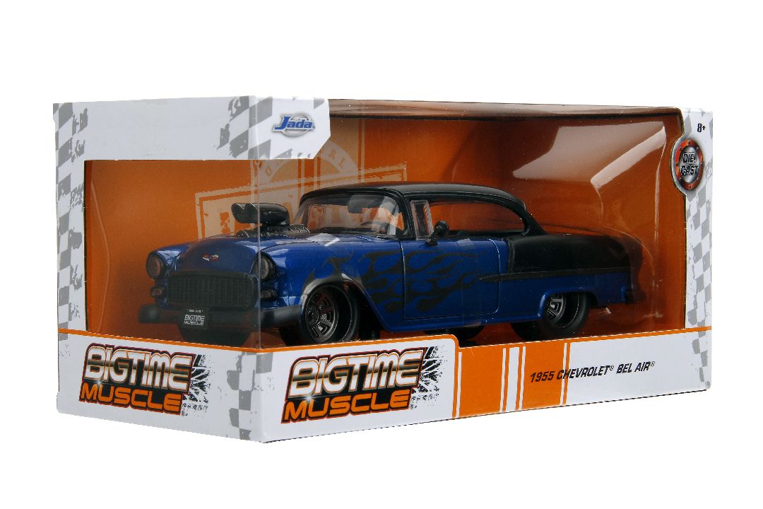 Jada 1/24 "BIGTIME Muscle" 1955 Chevy Bel Air - Metallic Blue – image 15