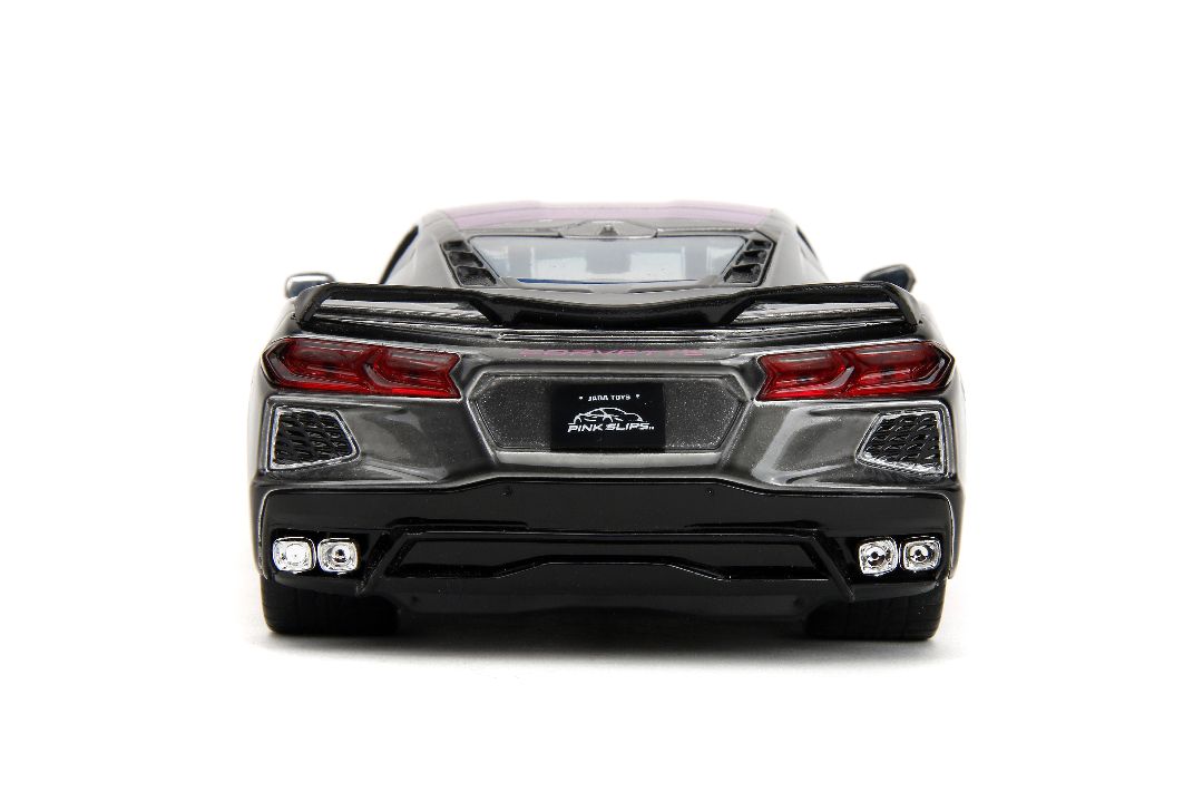 Jada 1/24 "Pink Slips" 2020 Corvette Stingray-Metallic Grey/Pink – image 5