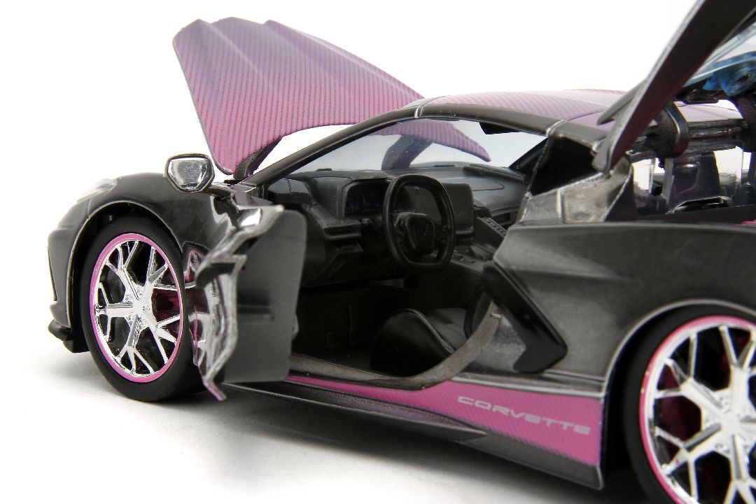Jada 1/24 "Pink Slips" 2020 Corvette Stingray-Metallic Grey/Pink – image 13