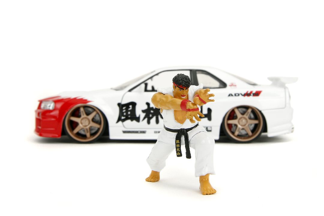 Jada 1/24 "Hollywood Rides" Street Fighter 2002 Skyline w/ Ryu – image 18