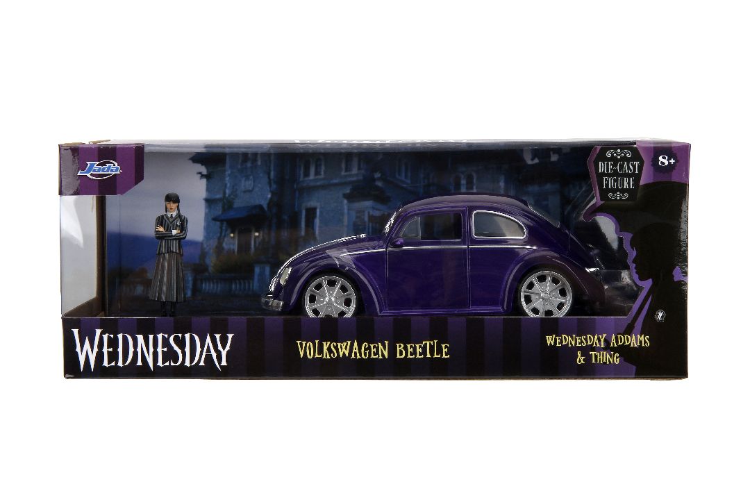 Jada 1/24 "Hollywood Rides" 1959 VW Beetle w/ Wednesday Addams – image 14