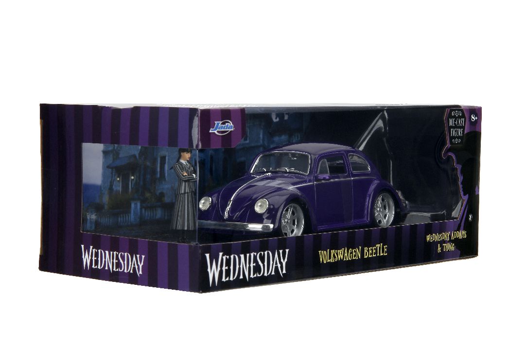 Jada 1/24 "Hollywood Rides" 1959 VW Beetle w/ Wednesday Addams – image 15