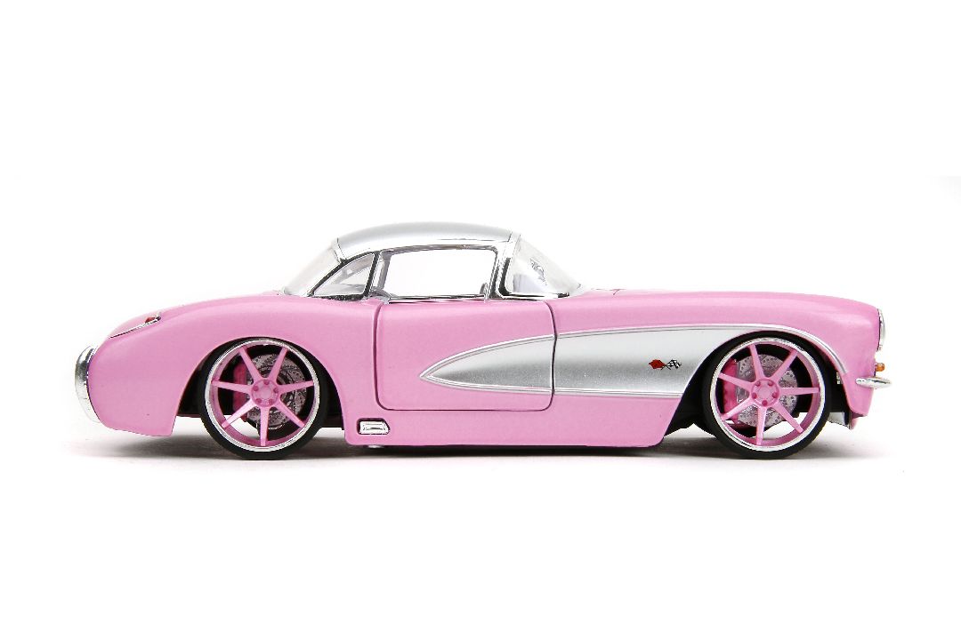 Jada 1/24 "Pink Slips" w/Base - 1957 Corvette – image 4