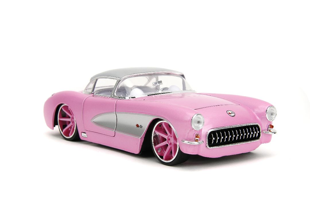 Jada 1/24 "Pink Slips" w/Base - 1957 Corvette – image 5