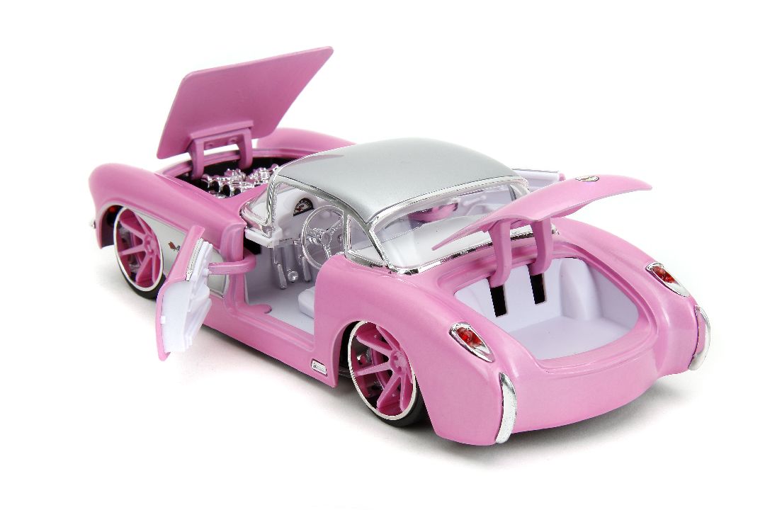 Jada 1/24 "Pink Slips" w/Base - 1957 Corvette – image 8