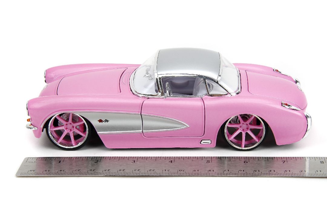 Jada 1/24 "Pink Slips" w/Base - 1957 Corvette – image 9