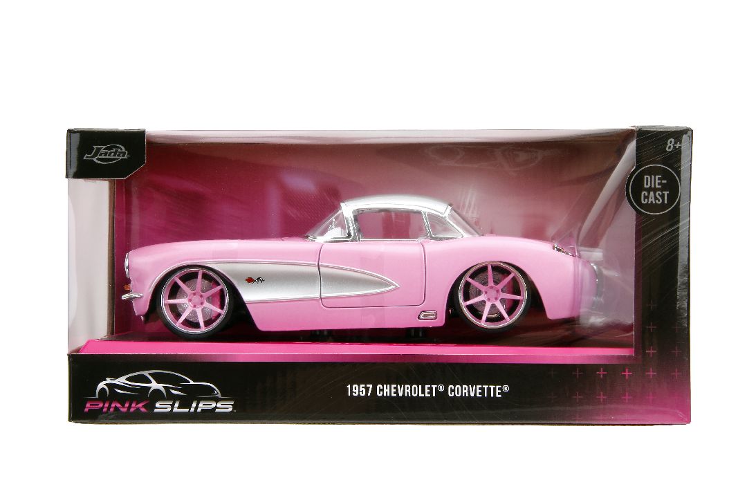 Jada 1/24 "Pink Slips" w/Base - 1957 Corvette – image 11