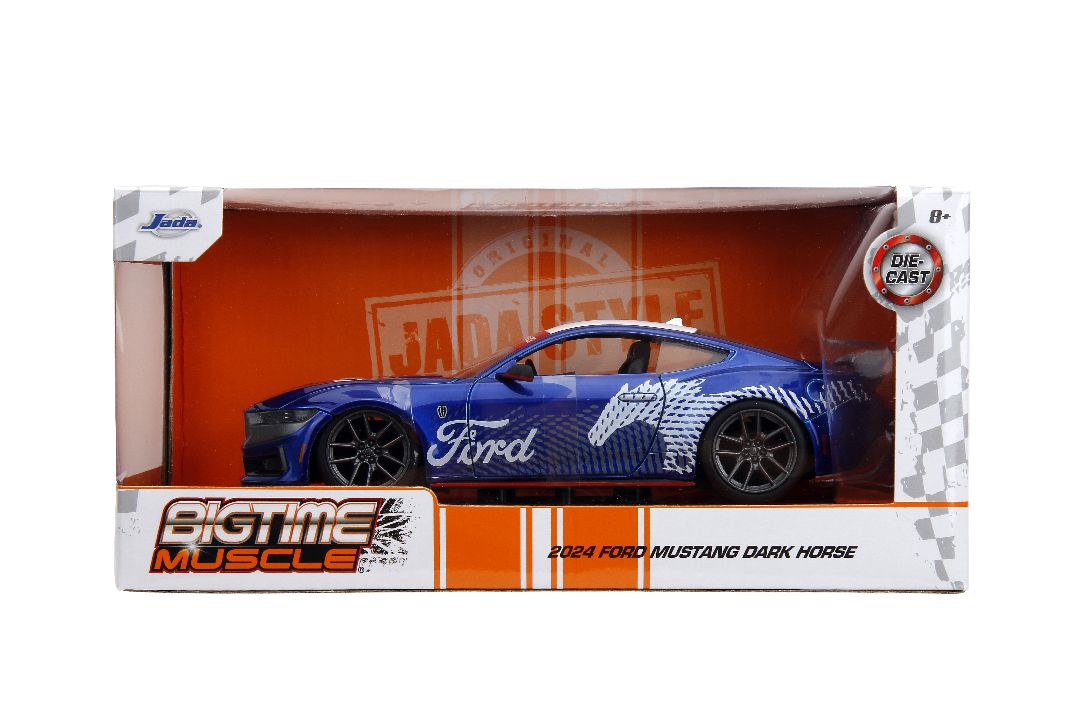 Jada 1/24 "BIGTIME Muscle" 2024 Mustang Dark Horse - Candy Blue – image 15