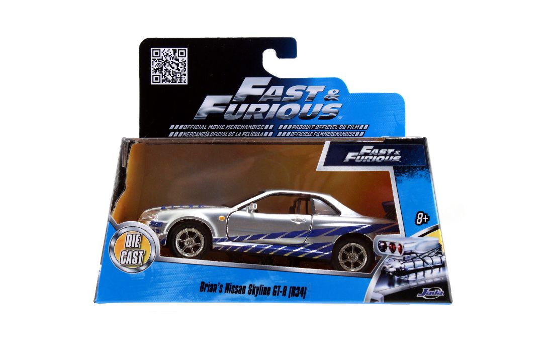 Jada 1/32 "Fast & Furious" Brian's Skyline GT-R (R34) Silver – image 9