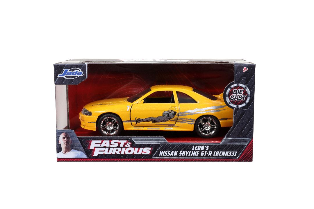 Jada 1/32 "Fast & Furious" 1995 Nissan Skyline GT-R (R33) Yellow – image 9