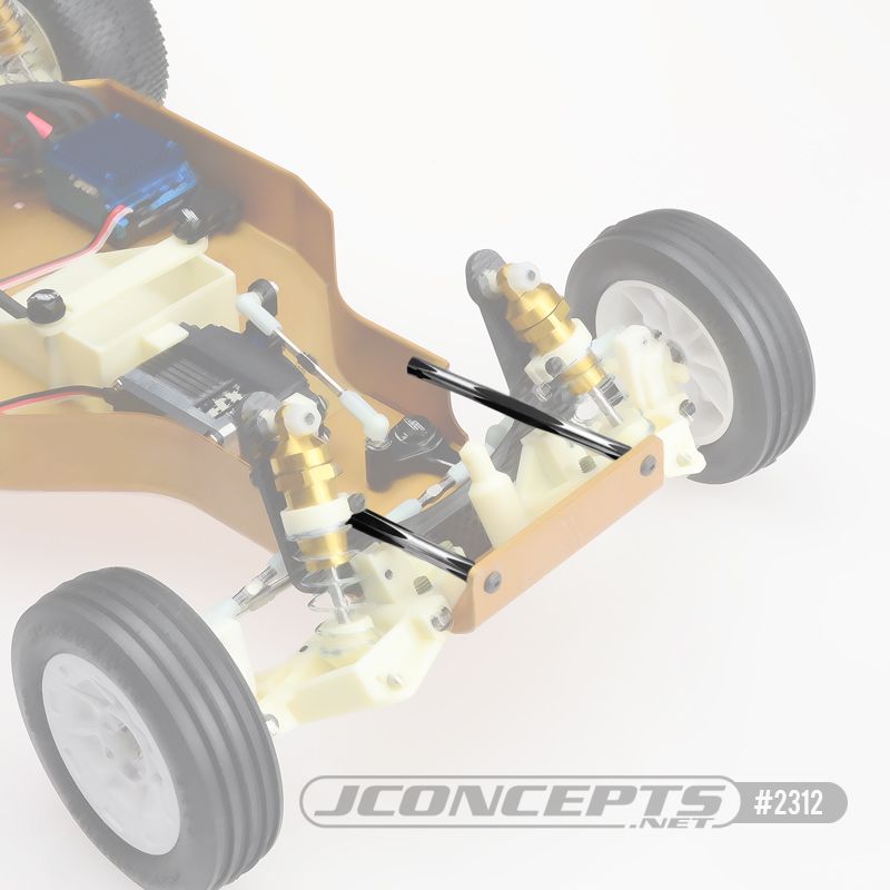 JConcepts RC10 diamond nose brace tubes, black - 2pc. – image 2