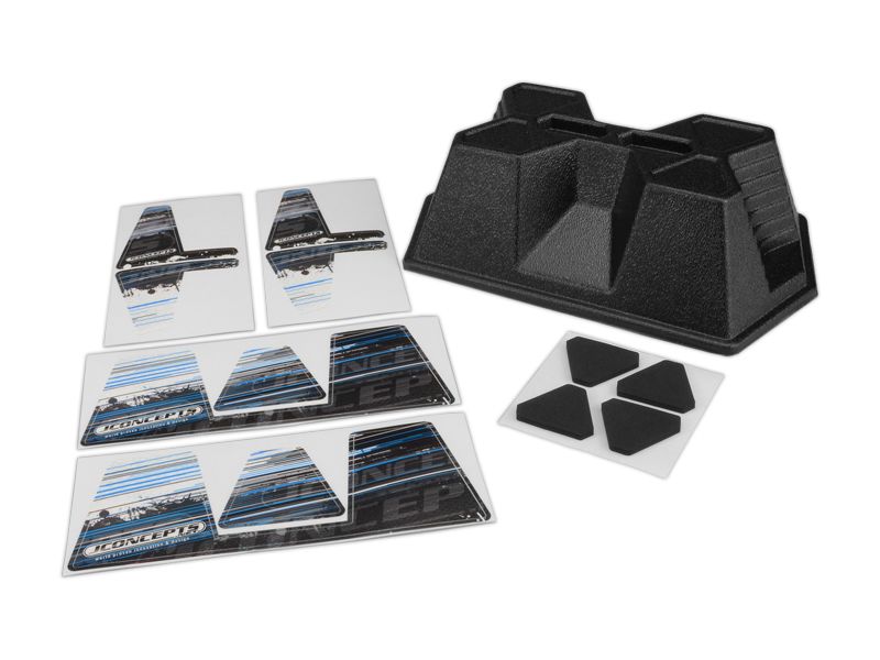 JConcepts Aero Car Stand - Matte Black W/ Pads And Decal – image 2