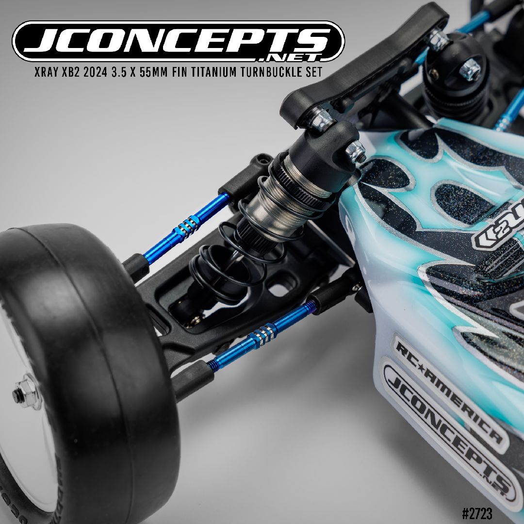 JConcepts XRAY XB2 2024 Titanium turnbuckle set – burnt blue – image 2