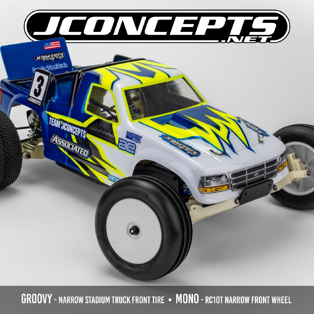 JConcepts Groovy blue compound narrow stadium truck front tire – image 3