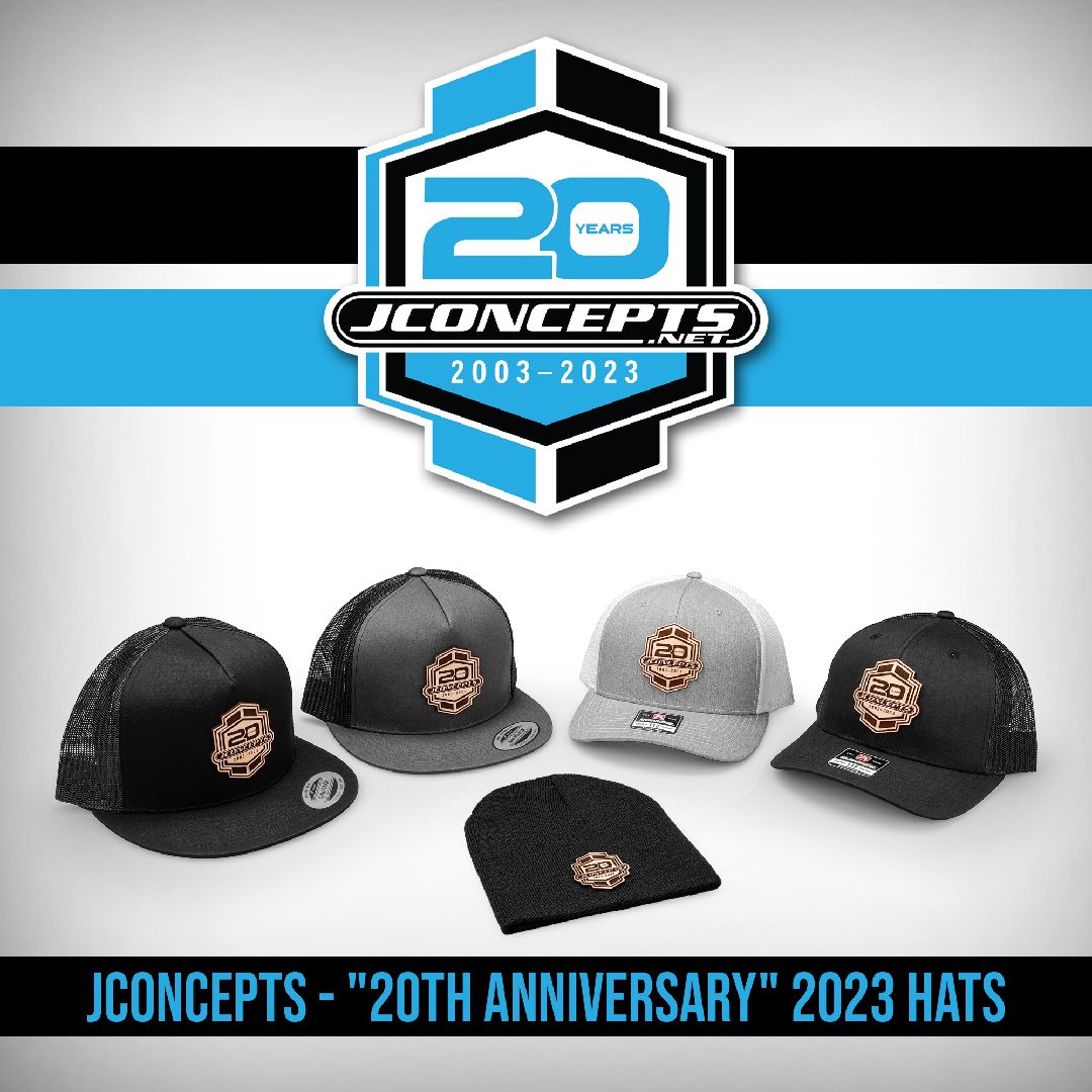 JConcepts 20th Anniversary 2023 Hat - Round Bill-White/Gray – image 2