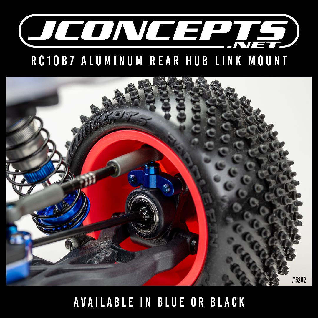 JConcepts - RC10B7 aluminum rear hub link mount - blue – image 3
