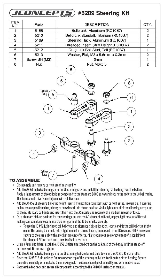 JConcepts - RC10B7 Steering drag-link ball-stud, tall – image 2