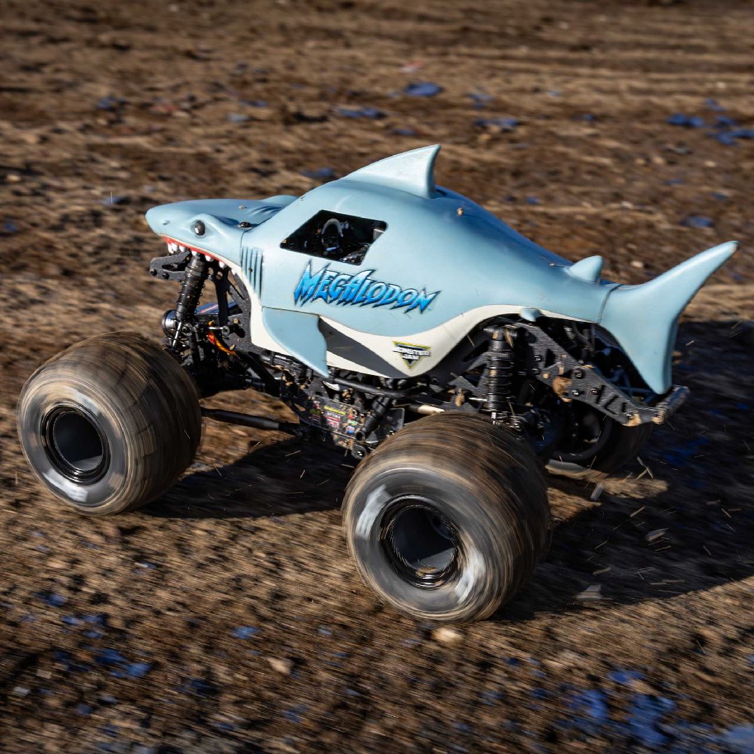 Losi 1/18 Mini LMT Megalodon 4X4 Monster Truck RTR - Blue – image 7