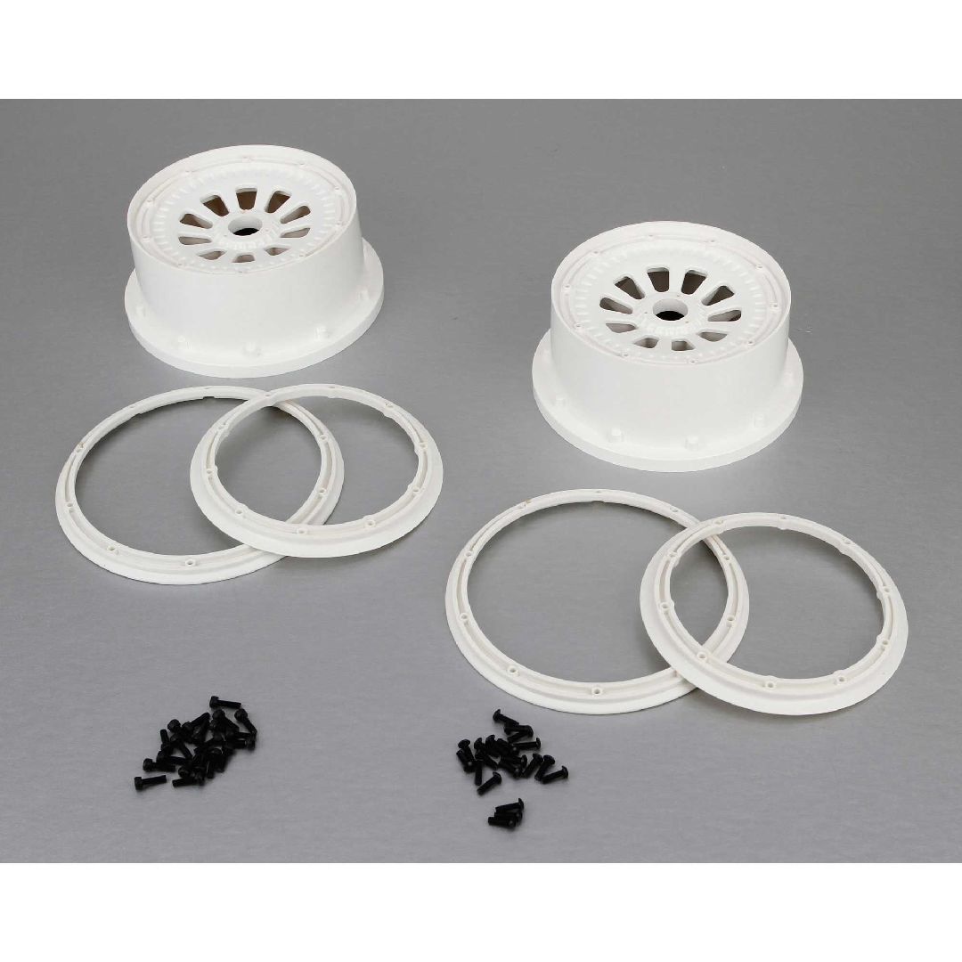 Losi 1/5 Wheel & Beadlock Set, 24mm Hex, White (2), 5T – image 2