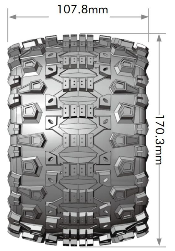 Louise R/C MT-Uphill 3.8" Removable Hex Black Whls 6.7" OD(2) – image 3