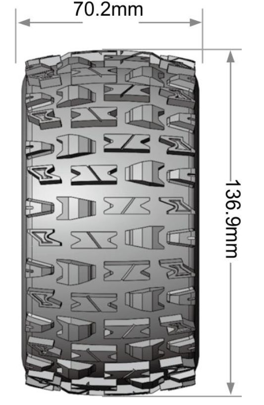 Louise R/C MT-Pioneer 2.8" Removable Hex Black Whls 5.4" OD(2) – image 4