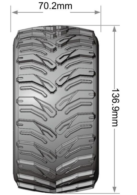 Louise R/C MT-Cyclone 2.8" Removable Hex Black Whls 5.4" OD(2) – image 4