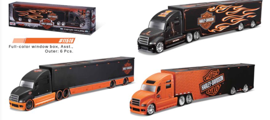 Maisto 1/64 H-D Custom Haulers (3 Styles) (6 Pack) – image 2