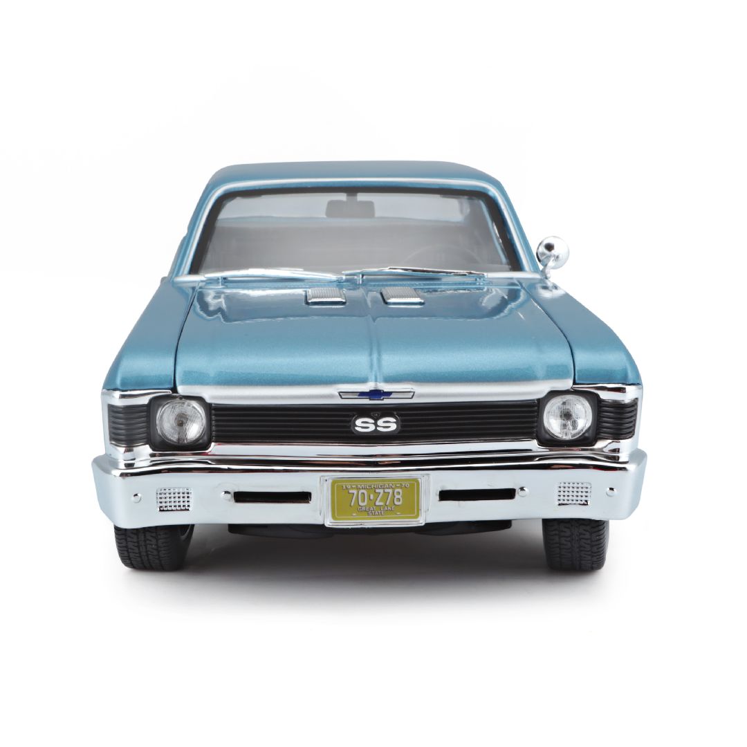 Maisto 1/18 SE 1970 Chevrolet Nova SS Coupe - Metallic Blue – image 2