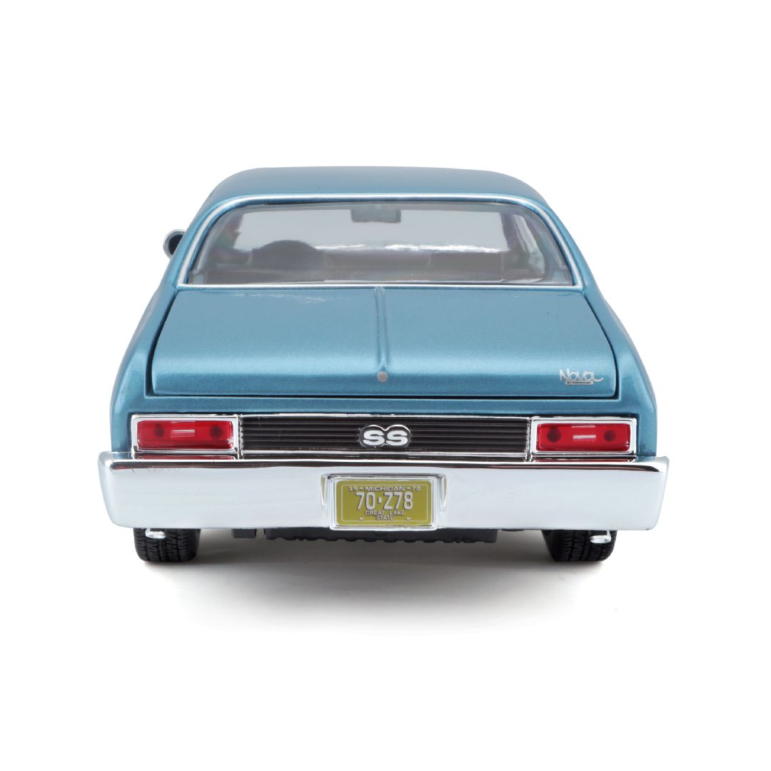 Maisto 1/18 SE 1970 Chevrolet Nova SS Coupe - Metallic Blue – image 5