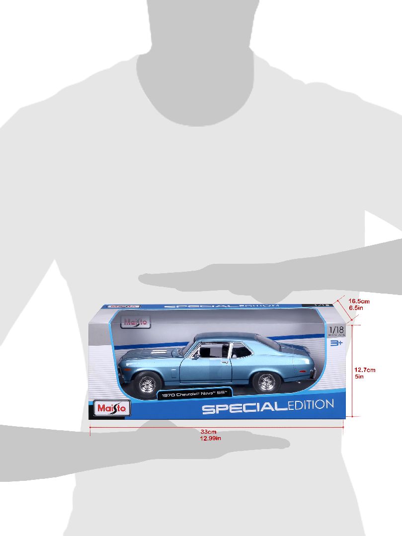 Maisto 1/18 SE 1970 Chevrolet Nova SS Coupe - Metallic Blue – image 11