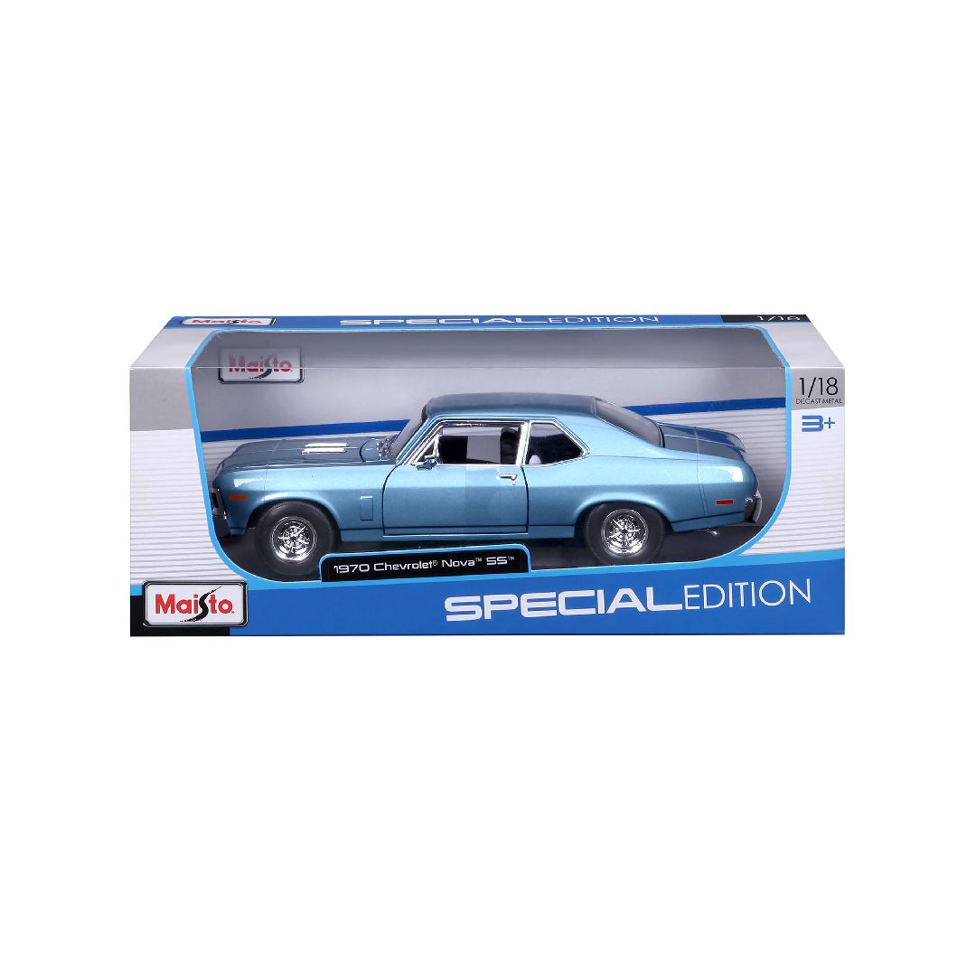Maisto 1/18 SE 1970 Chevrolet Nova SS Coupe - Metallic Blue – image 15