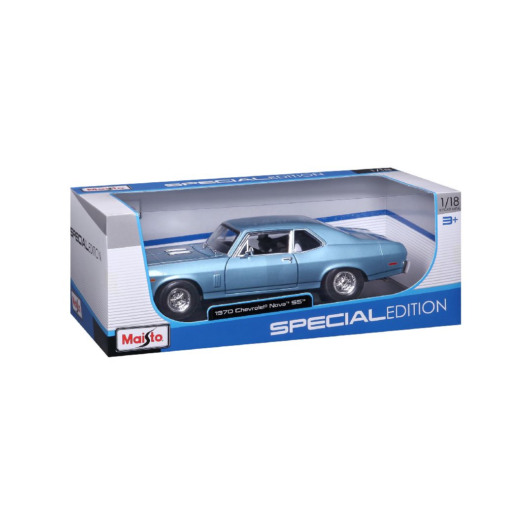 Maisto 1/18 SE 1970 Chevrolet Nova SS Coupe - Metallic Blue – image 16