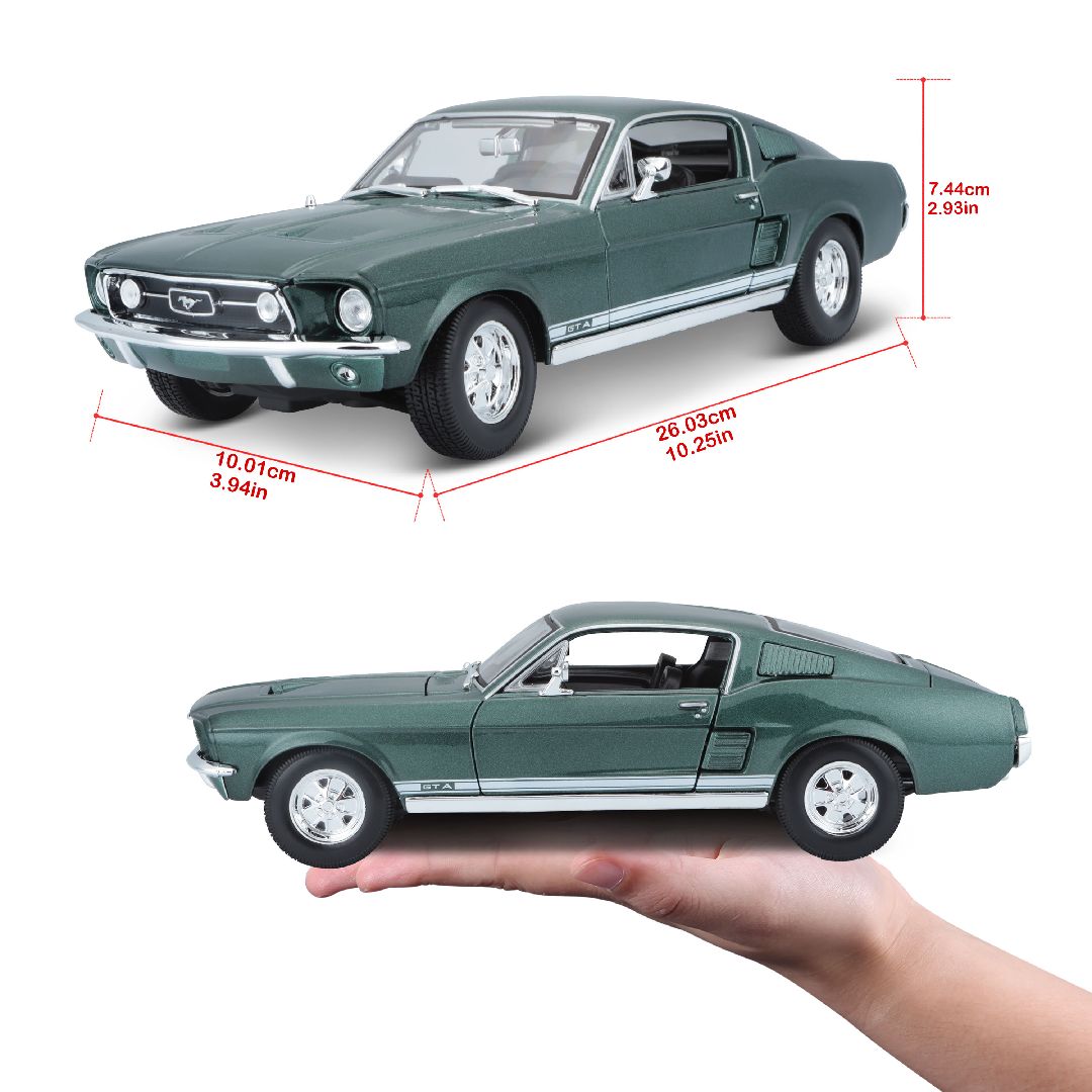 Maisto 1/18 SE 1967 Ford Mustang GTA Fastback - Metallic Green – image 9