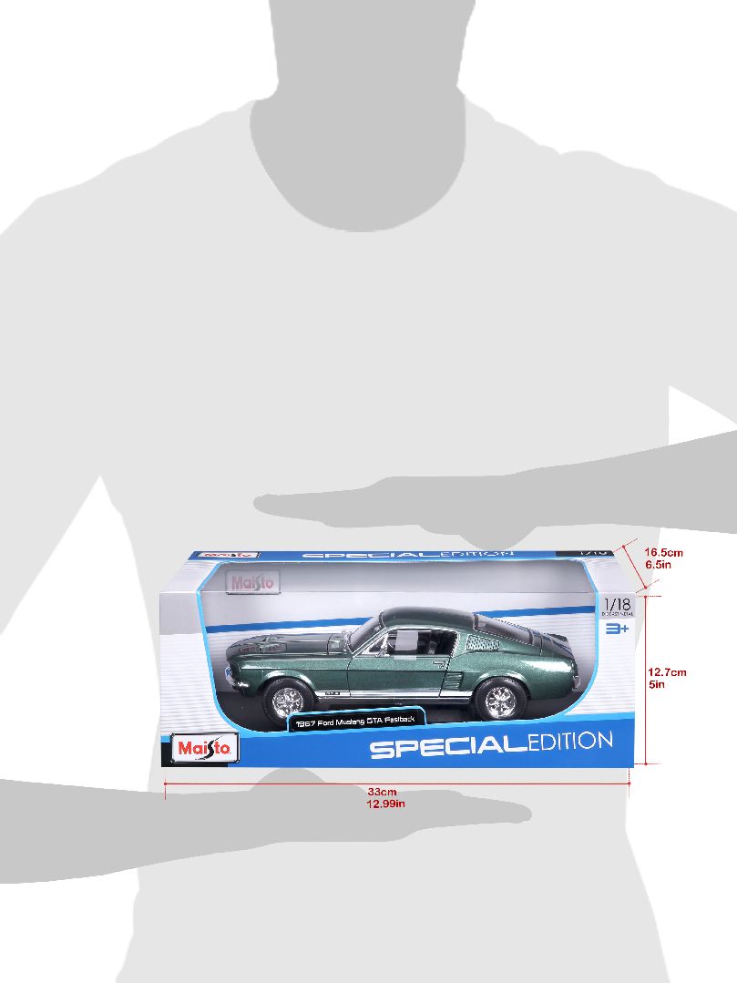Maisto 1/18 SE 1967 Ford Mustang GTA Fastback - Metallic Green – image 10